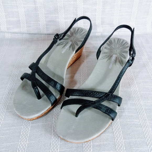 Patagonia Shoes - Patagonia Black Solimar Wedge Sling Sandals 10